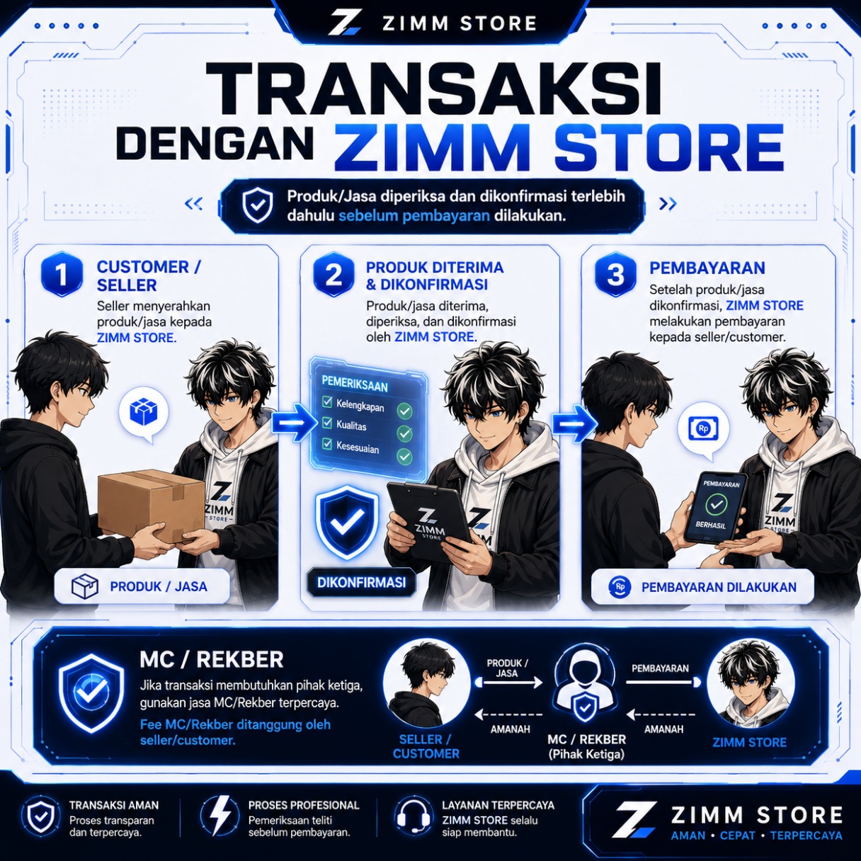 Jika Customer Menjual Barang/Jasa kepada ZIMM STORE